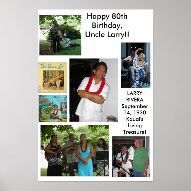Uncle Larry Rivera 80. Geburtstag Poster (Vorne)