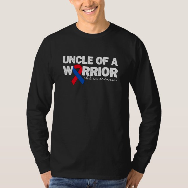 Uncle Of A Warrior CHD Congenital Heart Defect Awa T-Shirt (Vorderseite)