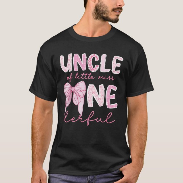 Uncle of Little Miss Onederful First Birthday Girl T-Shirt (Vorderseite)