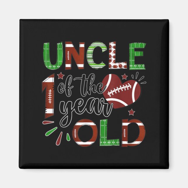 Uncle Of The 1 Year Old Football 1st Birthday Boy  Magnet (Vorne)