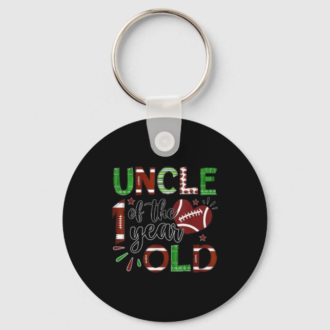 Uncle Of The 1 Year Old Football 1st Birthday Boy  Schlüsselanhänger (Vorderseite)