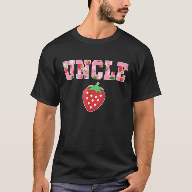 Uncle Of The Berry Sweet Birthday Strawberry Girls T-Shirt (Vorderseite)