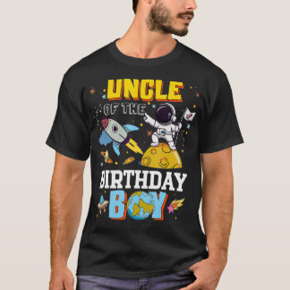 Uncle of the Birthday Astronaut Boy Space Thema Pa T-Shirt