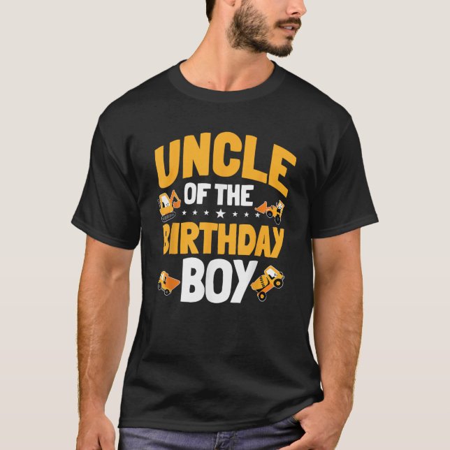 Uncle of the Birthday Boy Construction Worker Bday T-Shirt (Vorderseite)