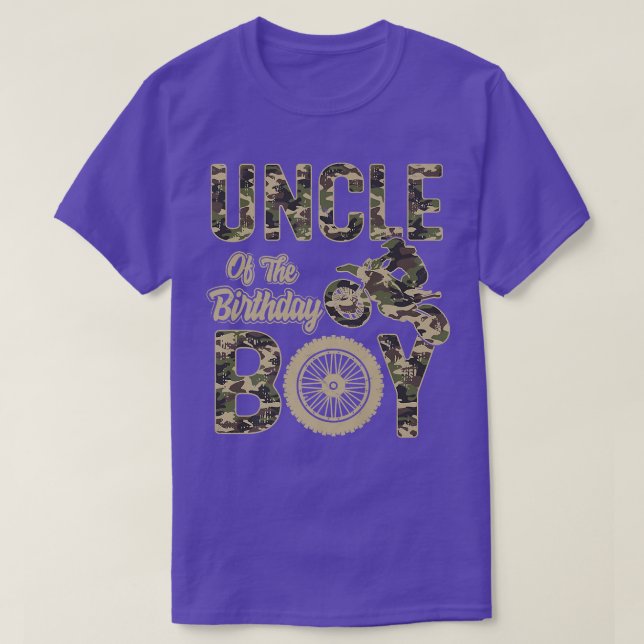 Uncle of the Birthday Boy Dirt Bike 4th B-day Part T-Shirt (Design vorne)
