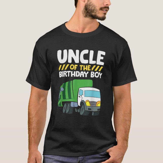 Uncle Of The Birthday Boy Garbage Truck Birthday P T-Shirt (Vorderseite)