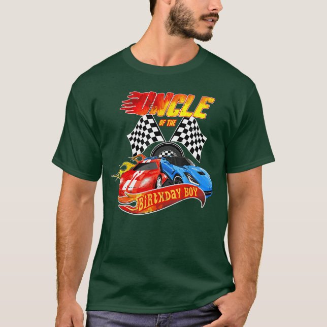 Uncle Of The Birthday Boy Race Birthday Party Raci T-Shirt (Vorderseite)
