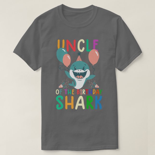 Uncle of the birthday shark shirt birthday family  (Design vorne)