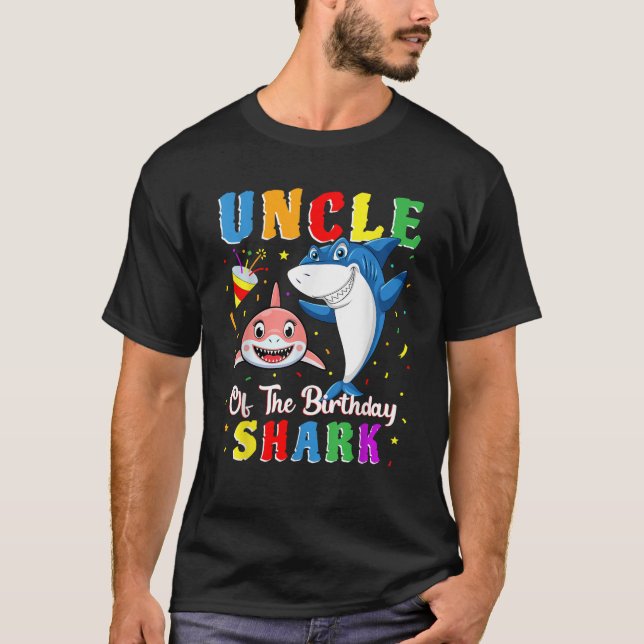 Uncle Of The Shark Birthday Family Matching Birthd T-Shirt (Vorderseite)