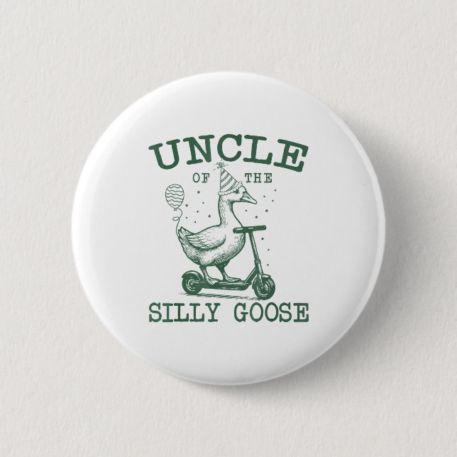 Uncle Of The Silly Goose First Birthday Family Mat Button (Vorderseite)
