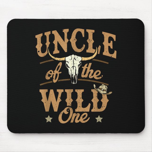 Uncle Of The Wild One Cowboy Western Rodeo Party M Mousepad (Vorne)
