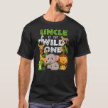 Uncle of the Wild One Zoo Birthday Safari Jungle T-Shirt<br><div class="desc">Uncle of the Wild One Zoo Birthday Safari Jungle Animal Gift. Perfect gift for your dad,  mom,  papa,  men,  women,  friend and family members on Thanksgiving Day,  Christmas Day,  Mothers Day,  Fathers Day,  4th of July,  1776 Independent day,  Veterans Day,  Halloween Day,  Patrick's Day</div>