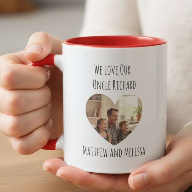 Uncle Photo Heart Mug Tasse (Uncle heart photo mug)