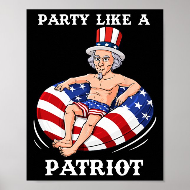 Uncle Sam 4. Juli USA Patriot Fun Poster (Vorne)