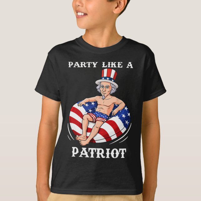 Uncle Sam 4. Juli USA Patriot Fun T-Shirt (Vorderseite)