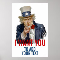 Uncle Sam Add your own Personalisiert text