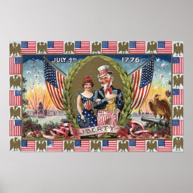 Uncle Sam and Lady Liberty Poster (Vorne)