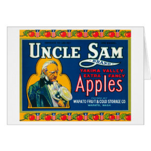 Uncle Sam Apple Label (blau) - Wapato, WA