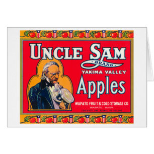 Uncle Sam Apple Label (rot) - Wapato, WA
