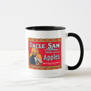 Uncle Sam Apple Label (rot) - Wapato, WA Tasse