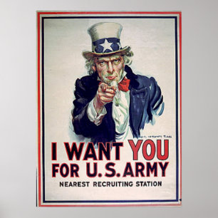Uncle Sam Army 1915 Print Poster