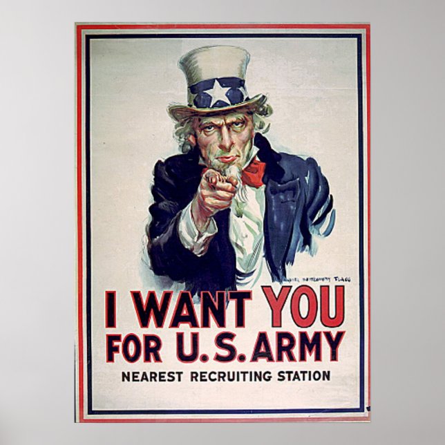 Uncle Sam Army 1915 Print Poster (Vorne)