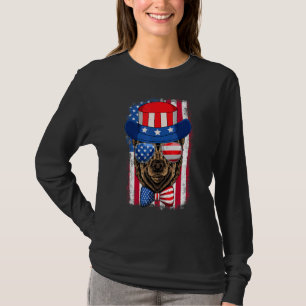 Uncle Sam Bear American Flag Sonnenbrille 4. Juli T-Shirt