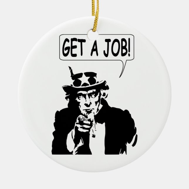 Uncle Sam bekommt eine Job-Großversion Keramik Ornament (Vorne)