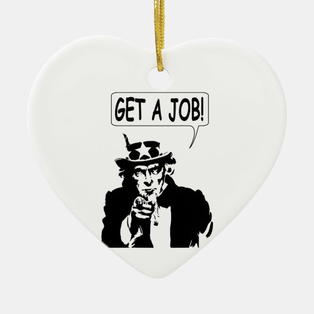 Uncle Sam bekommt einen Job Keramik Ornament (Vorne)