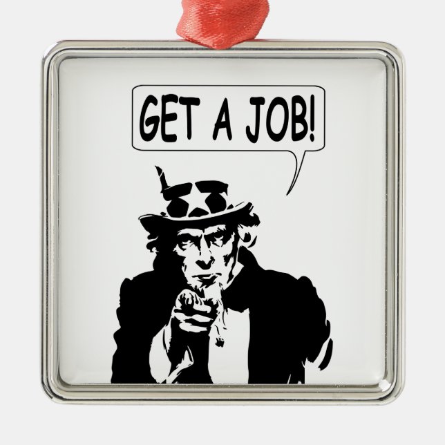 Uncle Sam bekommt einen Job Ornament Aus Metall (Vorne)