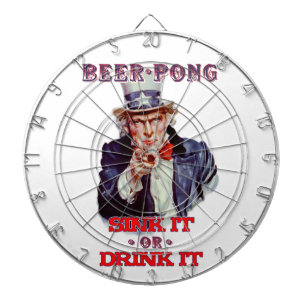 Uncle Sam Bier Pong-Wanne trinkt es oder sie Dartscheibe