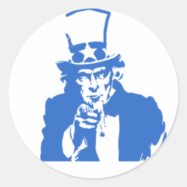 Uncle Sam (Blue) auf Stickers (Vorderseite)