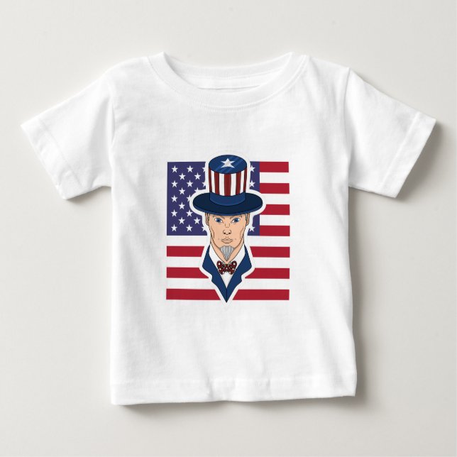 Uncle Sam Cartoon Baby T-shirt (Vorderseite)
