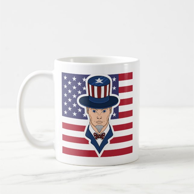Uncle Sam Cartoon Coffee Tasse (Links)