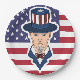 Uncle Sam Cartoon Pappteller