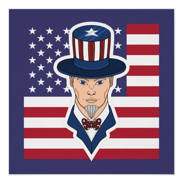 Uncle Sam Cartoon Poster (Vorderseite)