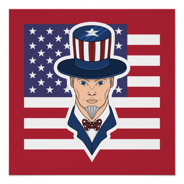 Uncle Sam Cartoon Poster (Vorderseite)