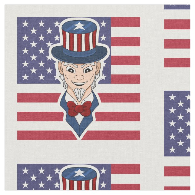Uncle Sam Cartoon Stoff (Nahaufnahme)