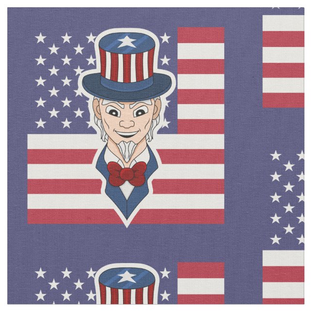 Uncle Sam Cartoon Stoff (Nahaufnahme)
