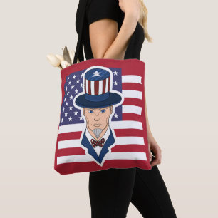 Uncle Sam Cartoon Tote Bag