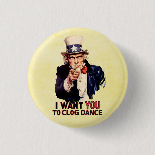 Uncle Sam Clogging Dance Button