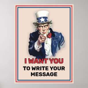 Uncle Sam Custom Text Recruruiting Poster