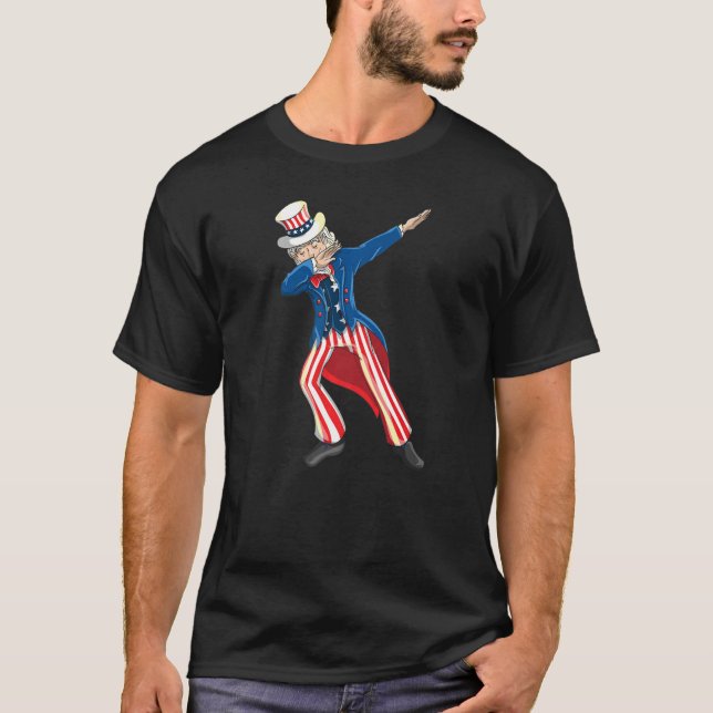 Uncle Sam Dabbing Patriotic Uncle Sam Dab T-Shirt (Vorderseite)