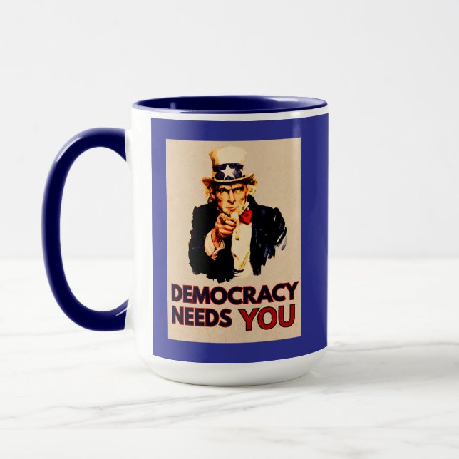 Uncle Sam 'Democracy Needs You' Tasse (Links)