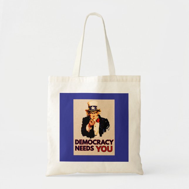 Uncle Sam 'Democracy Needs You' Tragetasche (Vorne)