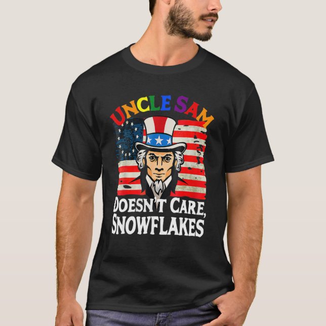 UNCLE SAM DOESN'T CARE SNOWFLAKES Funny American_4 T-Shirt (Vorderseite)