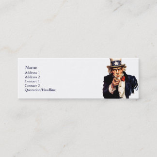 Uncle Sam Dünne Visitenkarten Mini Visitenkarte