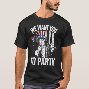 Uncle Sam Firework 4. Juli Men American USA F T-Shirt