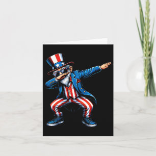 Uncle Sam Funny 4. Juli Patriotic Boys Girls m Karte