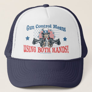 Uncle Sam Gewehr-Kontrollen-Hut Truckerkappe